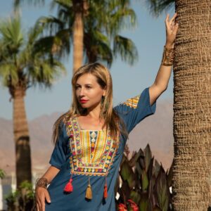 -inspired ethnic kaftan dress